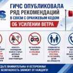 ГИЧС опубликовала ряд рекомендаций в связи с оранжевым кодом об усилении ветра