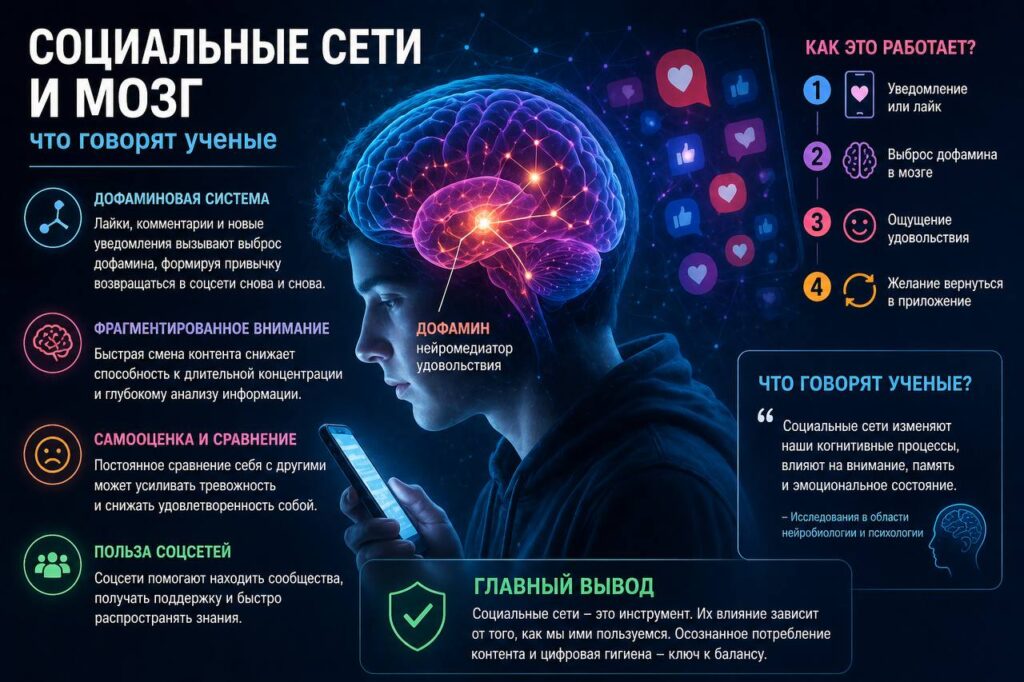 Социальные сети и мозг: что говорят ученые о влиянии цифровой среды