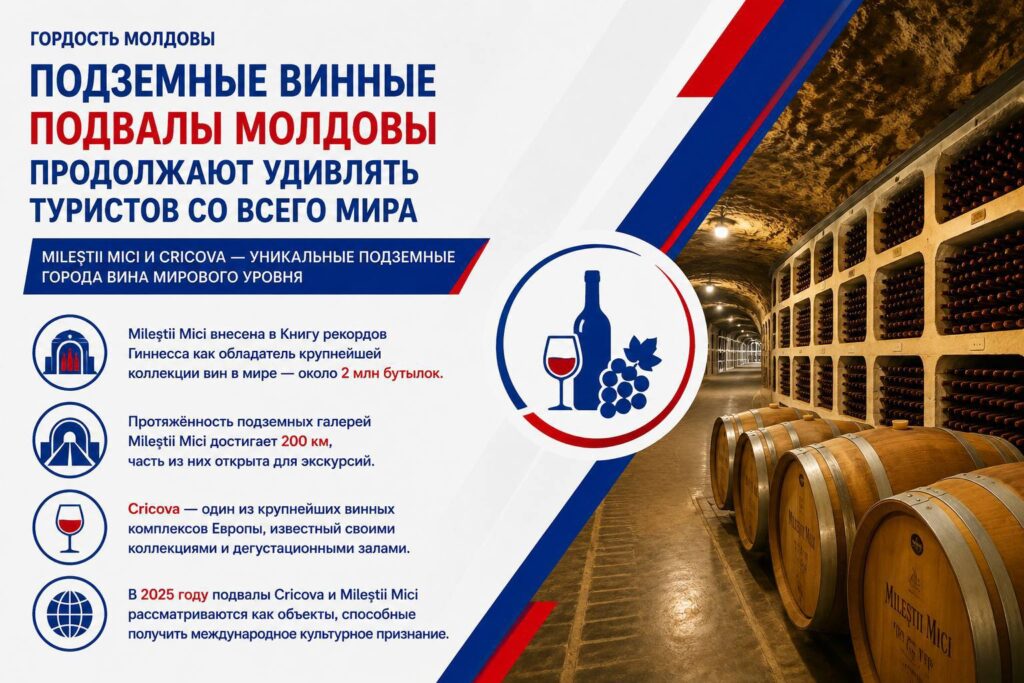 Подземные винные подвалы Молдовы продолжают удивлять туристов со всего мира