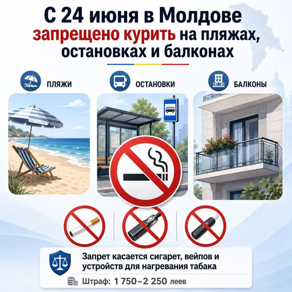 В Молдове расширен список мест, где запрещено курить