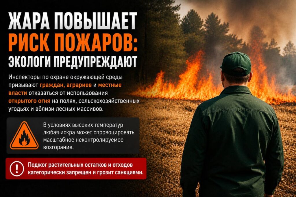Инспекторы по по охране окружающей среды предупреждают о высоком риске пожаров из-за жары