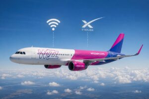 Wizz Air внедрит интернет Starlink на борту самолётов