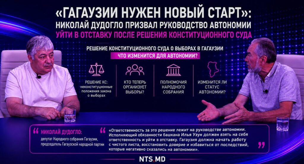 «Гагаузии нужен новый старт»: Николай Дудогло призвал руководство автономии уйти в отставку после решения Конституционного суда