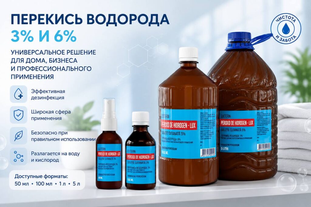 Перекись водорода 3% и 6% — универсальное средство для дома и профессионального применения
