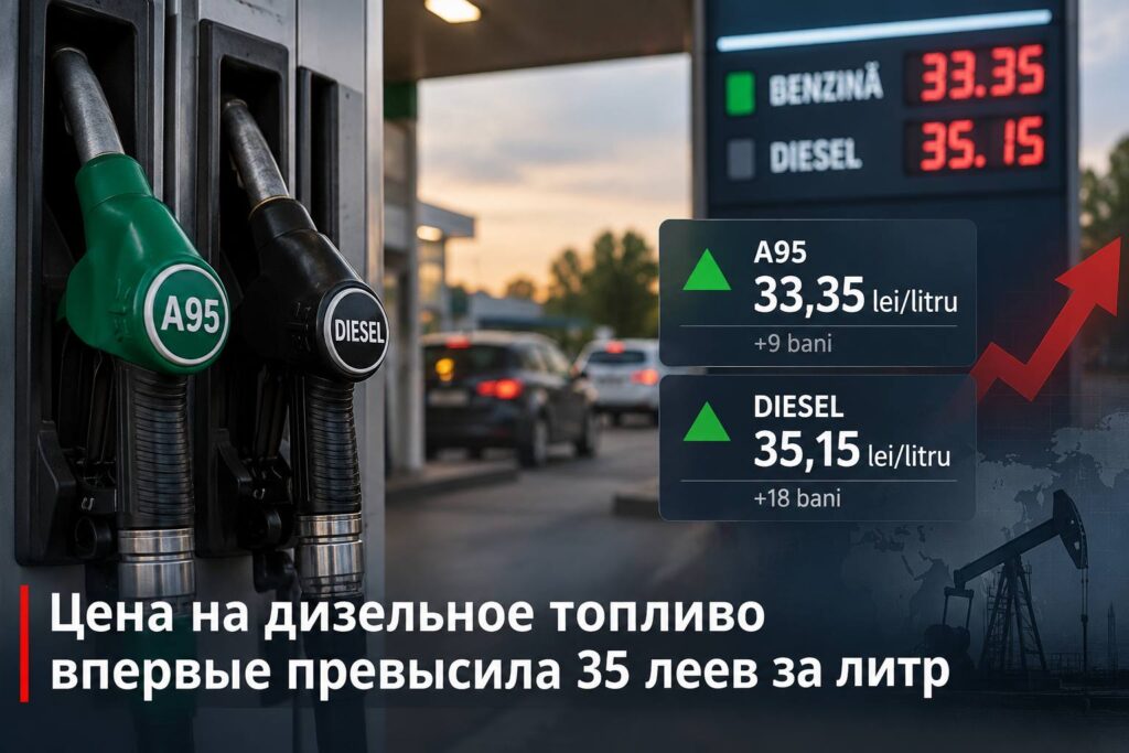 Цена на дизельное топливо впервые превысила 35 леев за литр